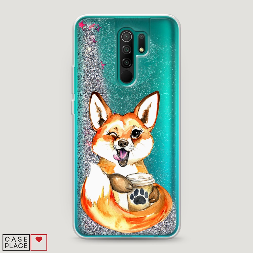 

Чехол Awog на Xiaomi Redmi 9 "Подмигивающая лиса с кофе", Разноцветный, 38391-1