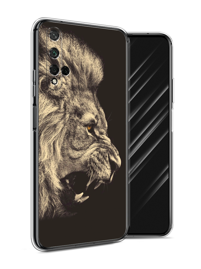

Чехол Awog на Honor 20 "Львиный рык 2", Бежевый;черный, 69550-1