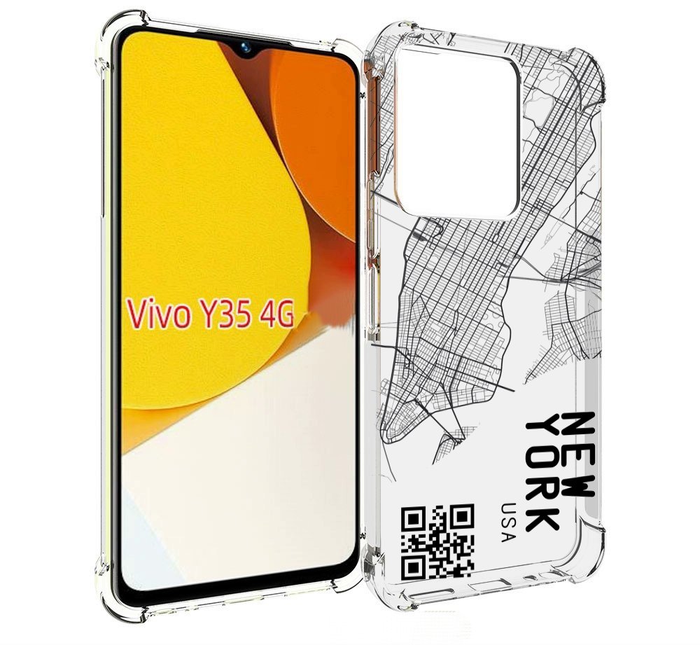 

Чехол MyPads схема-нью-йорк для Vivo Y35 4G 2022 / Vivo Y22, Прозрачный, Tocco