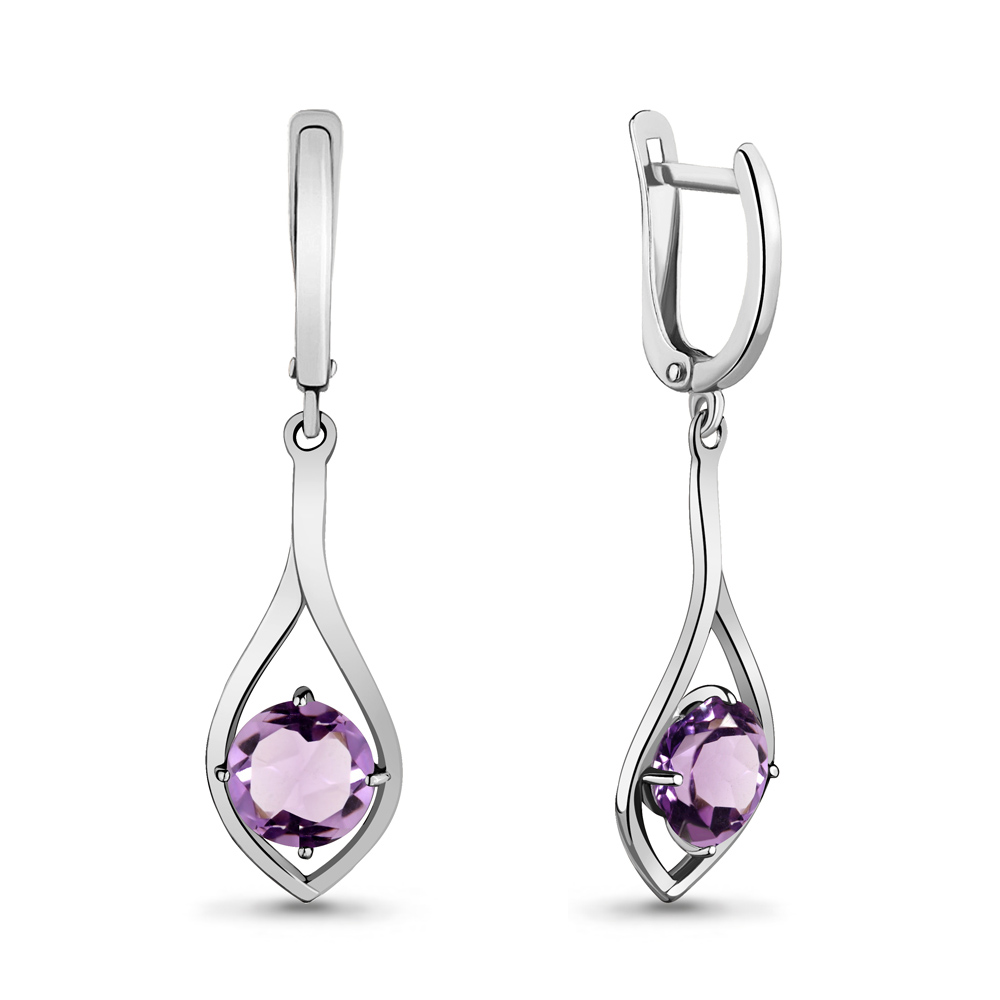 

Серьги из серебра с аметистом Aquamarine 4447904_925_р, 4447904_925_р