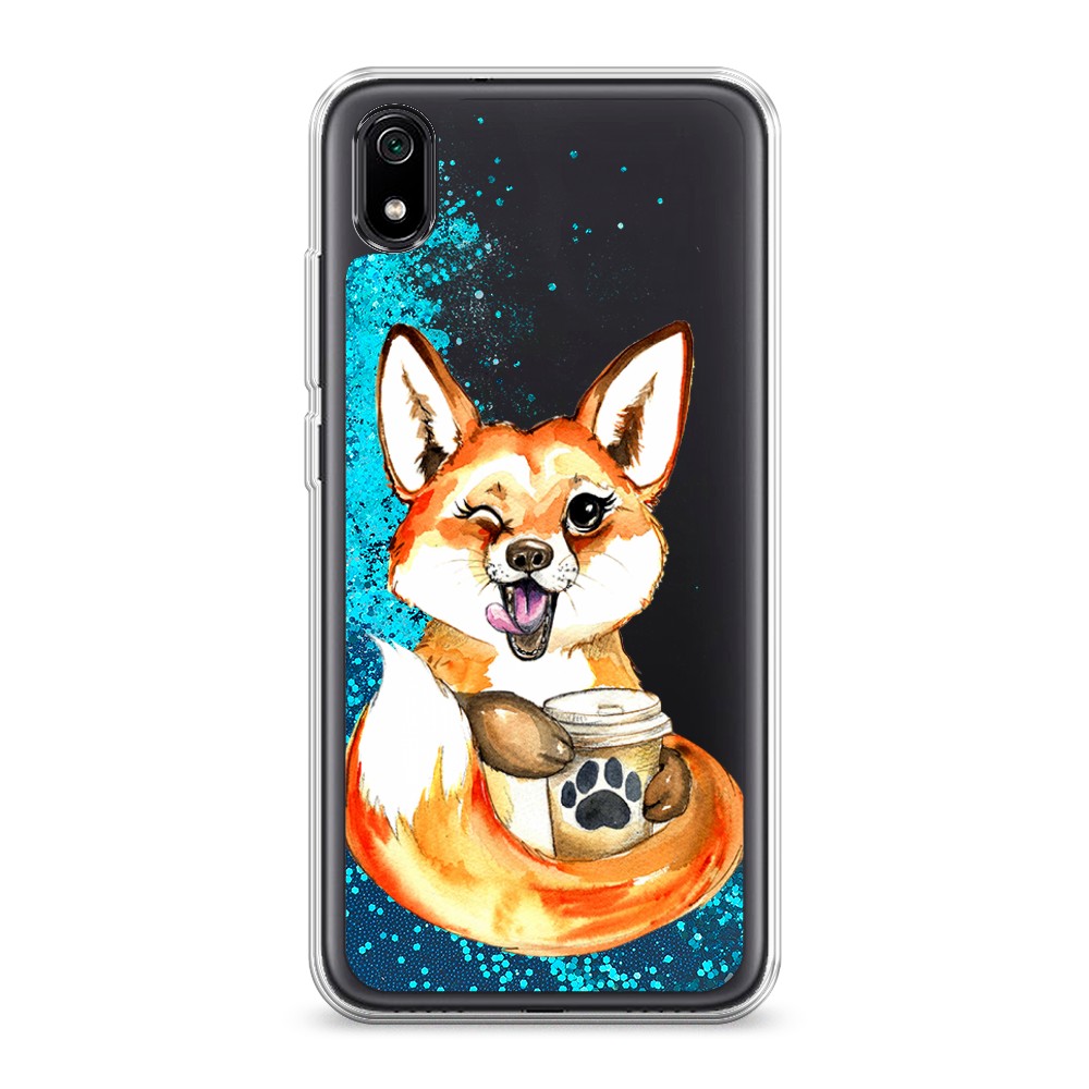 

Чехол Awog на Xiaomi Redmi 7A "Подмигивающая лиса с кофе", Разноцветный, 35493-1