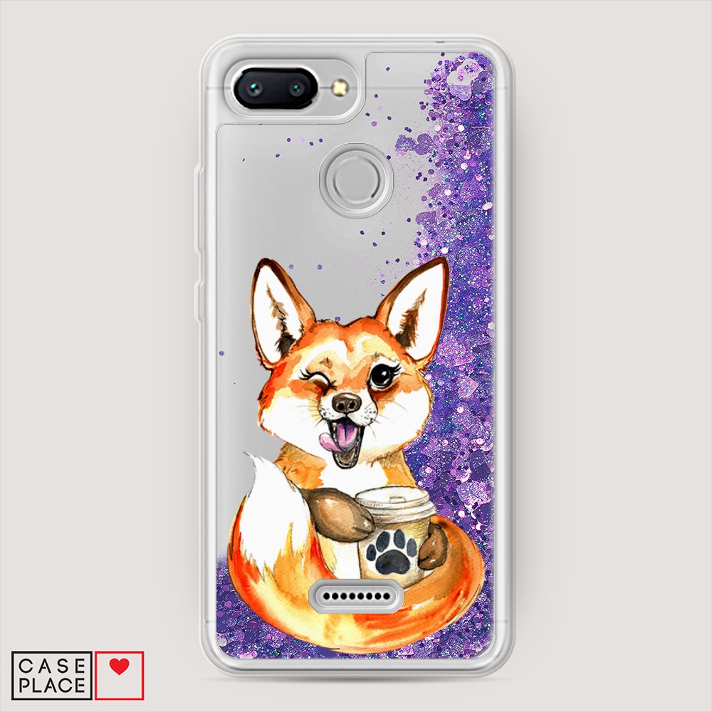 

Чехол Awog на Xiaomi Redmi 6 "Подмигивающая лиса с кофе", Разноцветный, 33892-1