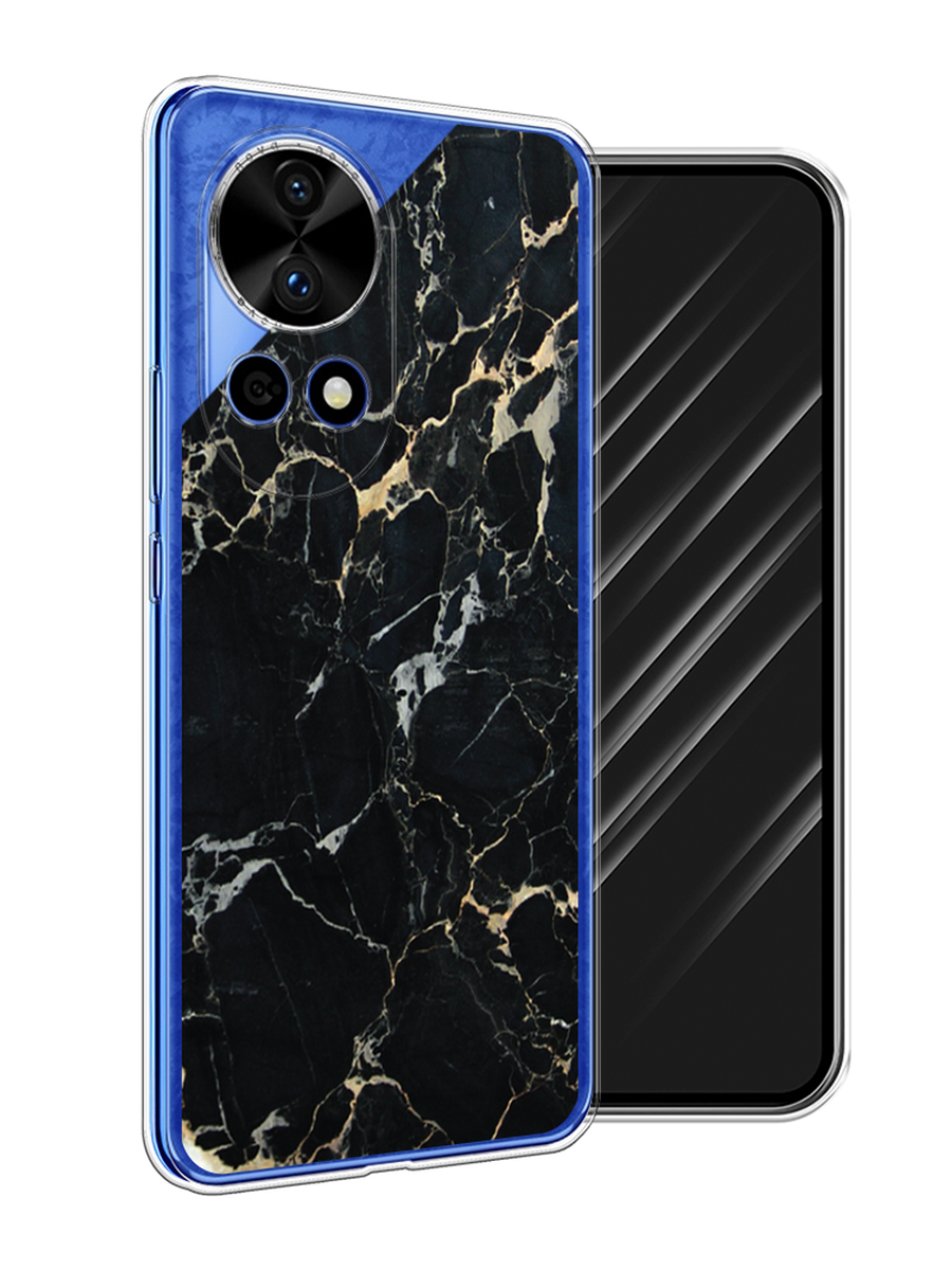 

Чехол Awog на Huawei Nova 12 Pro "Черный мрамор уголок", Черный;золотистый, 6123150-1