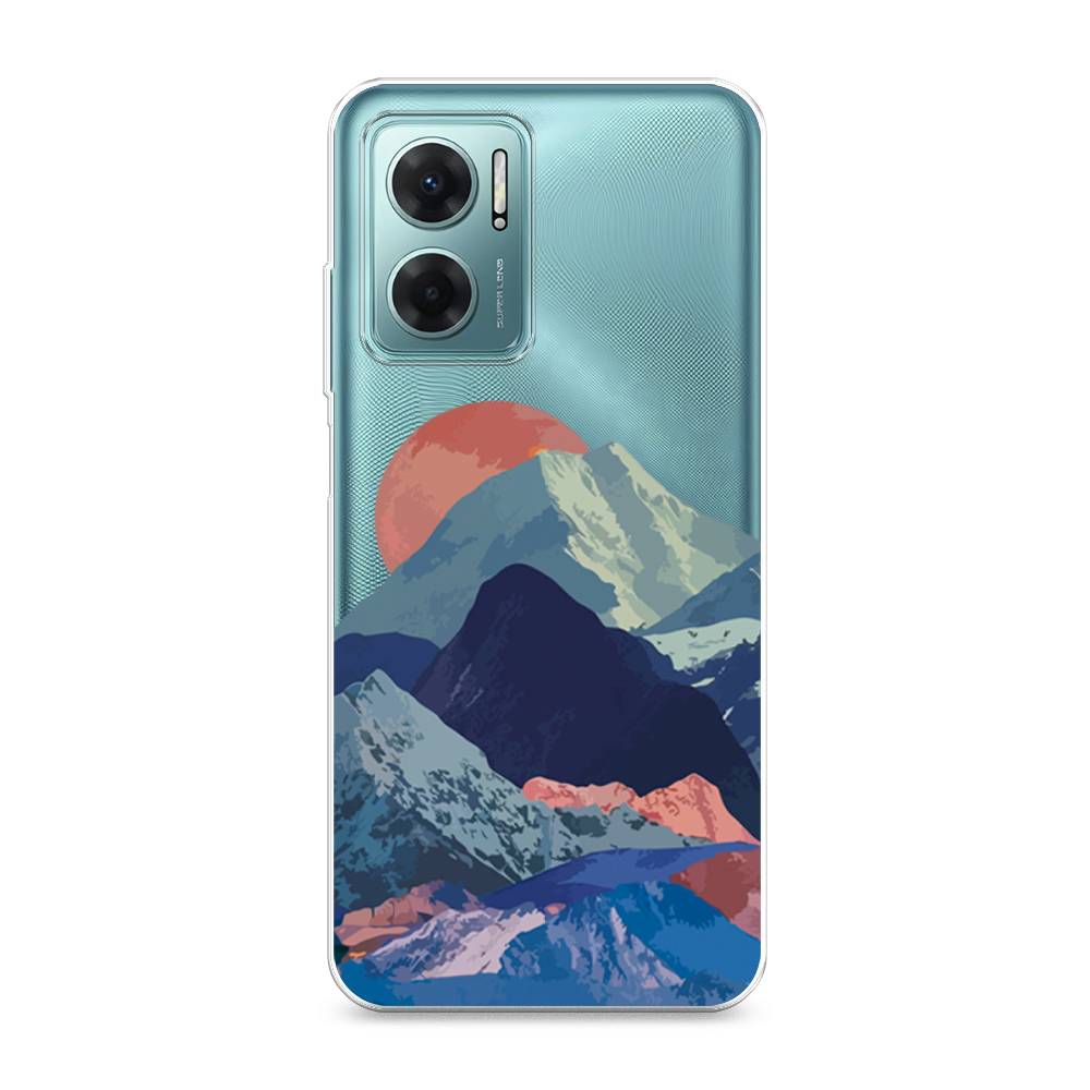 

Чехол на Xiaomi Redmi 10 5G "Закат в снежных горах", Красный;серый;голубой, 313550-2