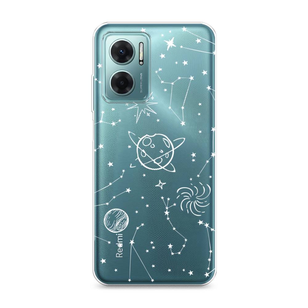 

Чехол на Xiaomi Redmi 10 5G "Планеты в космосе", Белый, 313550-2