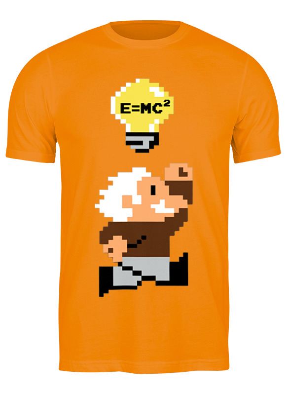 

Футболка мужская Printio Альберт эйнштейн оранжевая 2XL, Оранжевый, Альберт эйнштейн