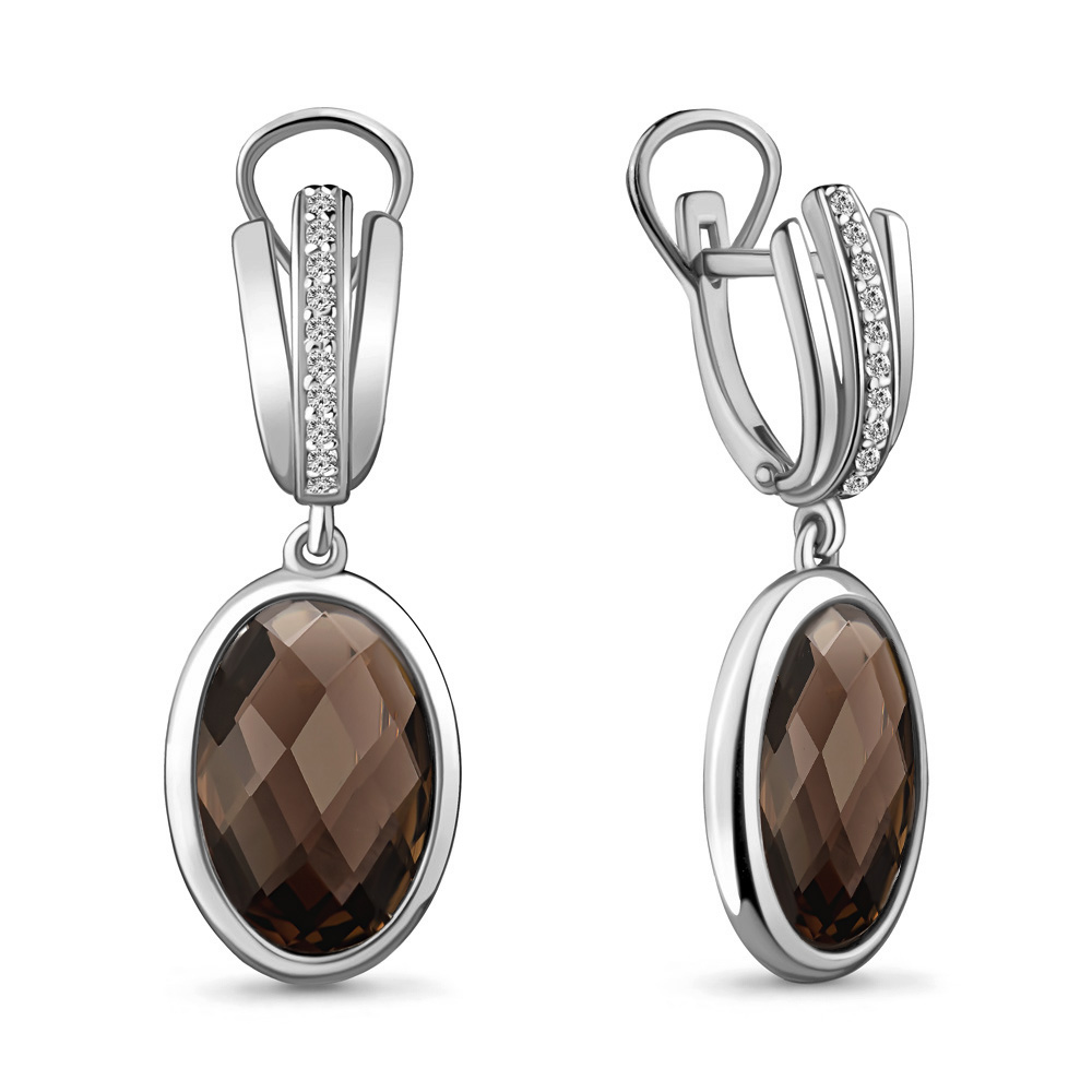 

Серьги из серебра с кварцем Aquamarine 4446801А_925_р, 4446801А_925_р