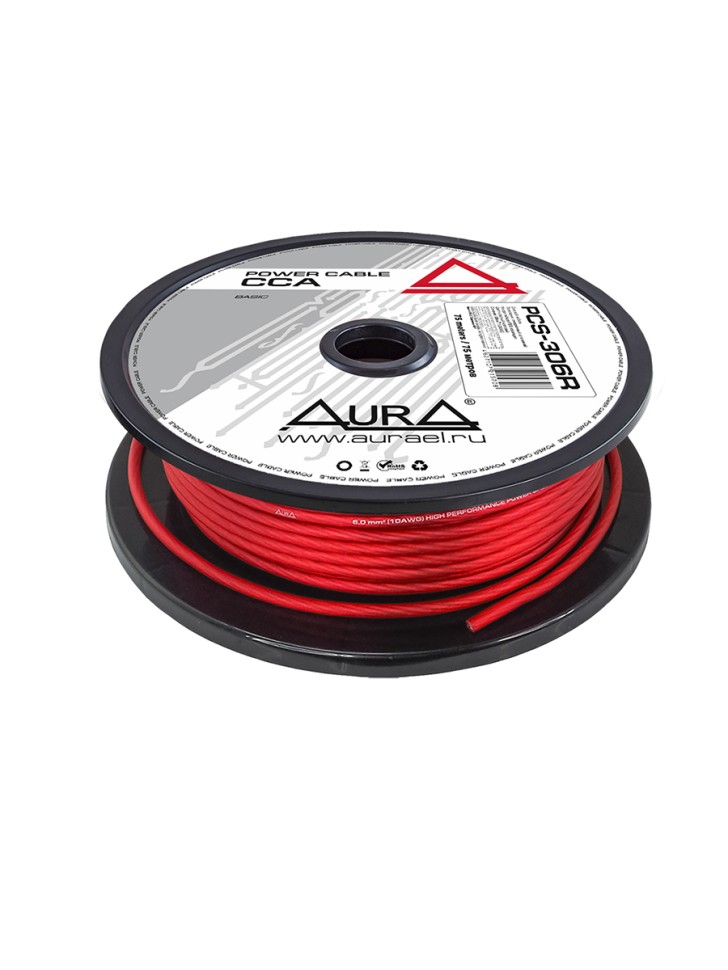 

Кабель автомобильный AuRa силовой PCS-306R 10AWG (6 мм2) 1м
