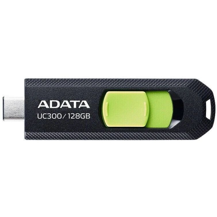 

Флеш-накопитель Adata UC300, 128GB, USB 3.2, Type-C, чёрно-зелёный, UC300