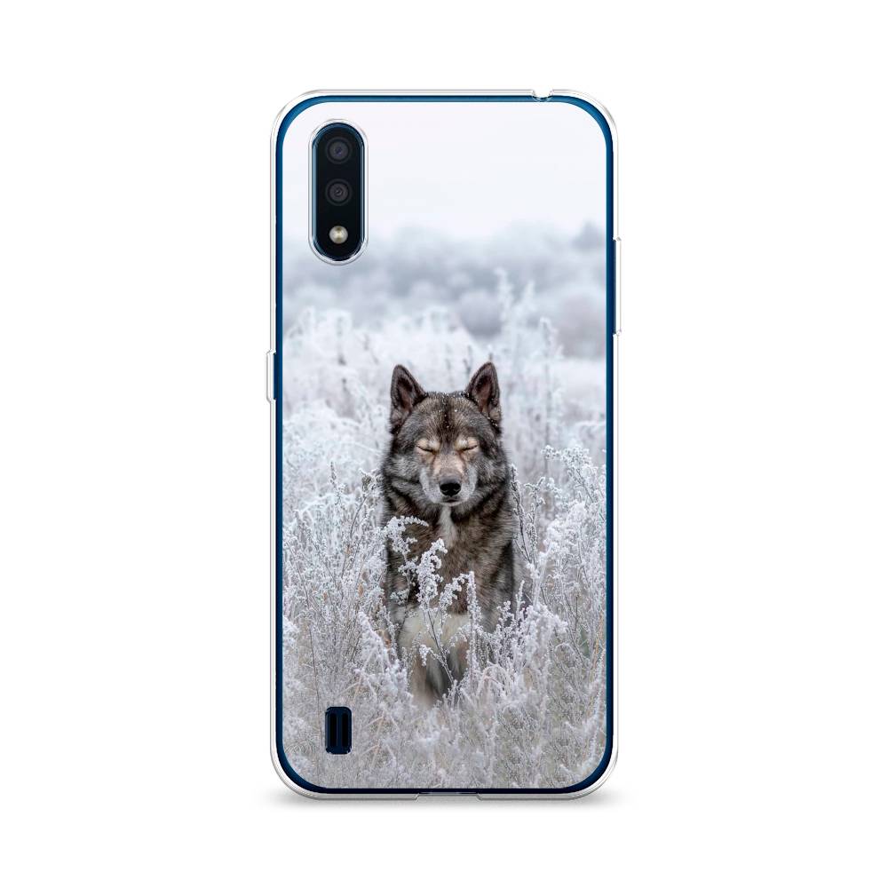 

Чехол Awog на Samsung Galaxy M01 / Самсунг M01 "Волк в поле", Белый;черный, 2101150-1