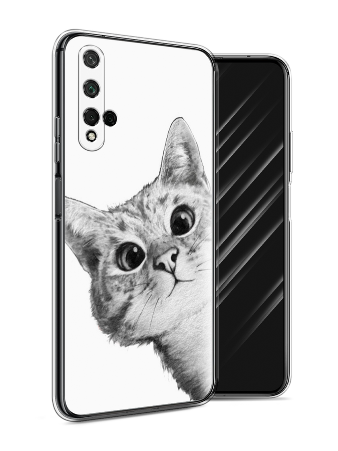 

Чехол Awog на Honor 20 "Кот рисунок черно-белый", Черный, 69550-1