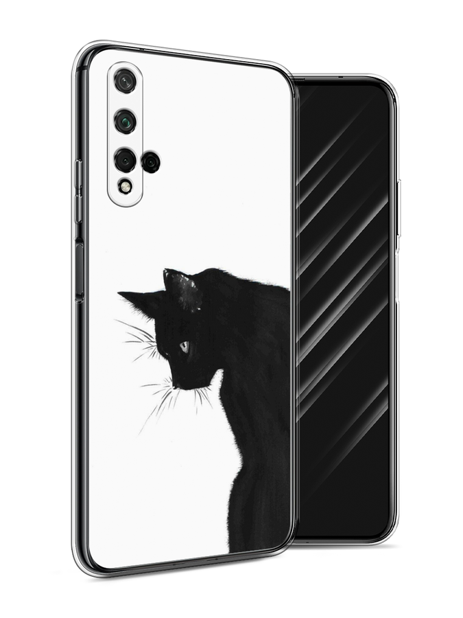 

Чехол Awog на Honor 20 "Black cat", Черный;белый, 69550-1