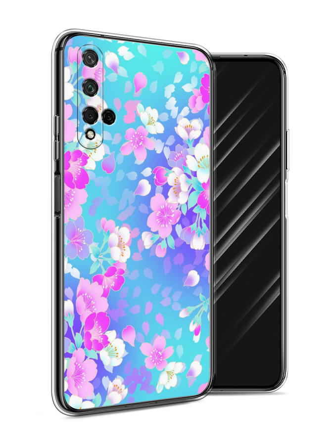 

Чехол Awog на Honor 20 "Яблоневые цветы", Голубой;розовый;белый, 69550-8