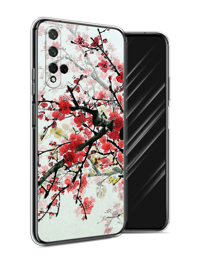 

Чехол Awog на Honor 20 "Сакура", Розовый;черный, 69550-4