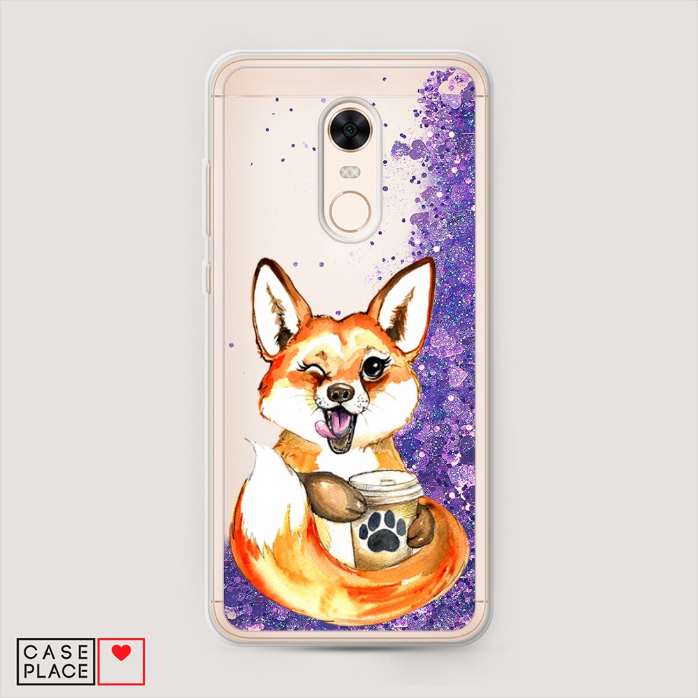 

Чехол Awog на Xiaomi Redmi 5 Plus "Подмигивающая лиса с кофе", Разноцветный, 33192-1