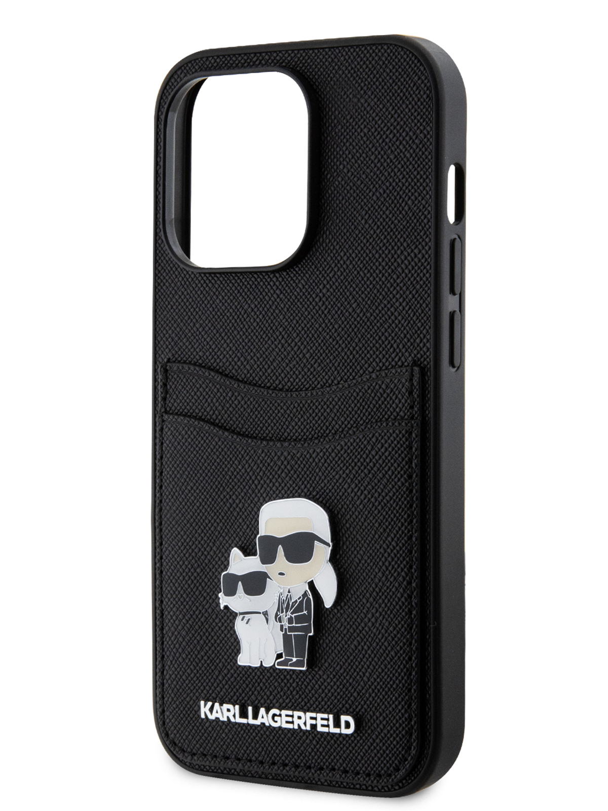 Чехол Karl Lagerfeld для iPhone 14 Pro с карманом для карт NFT Karl & Choupette Hard Black