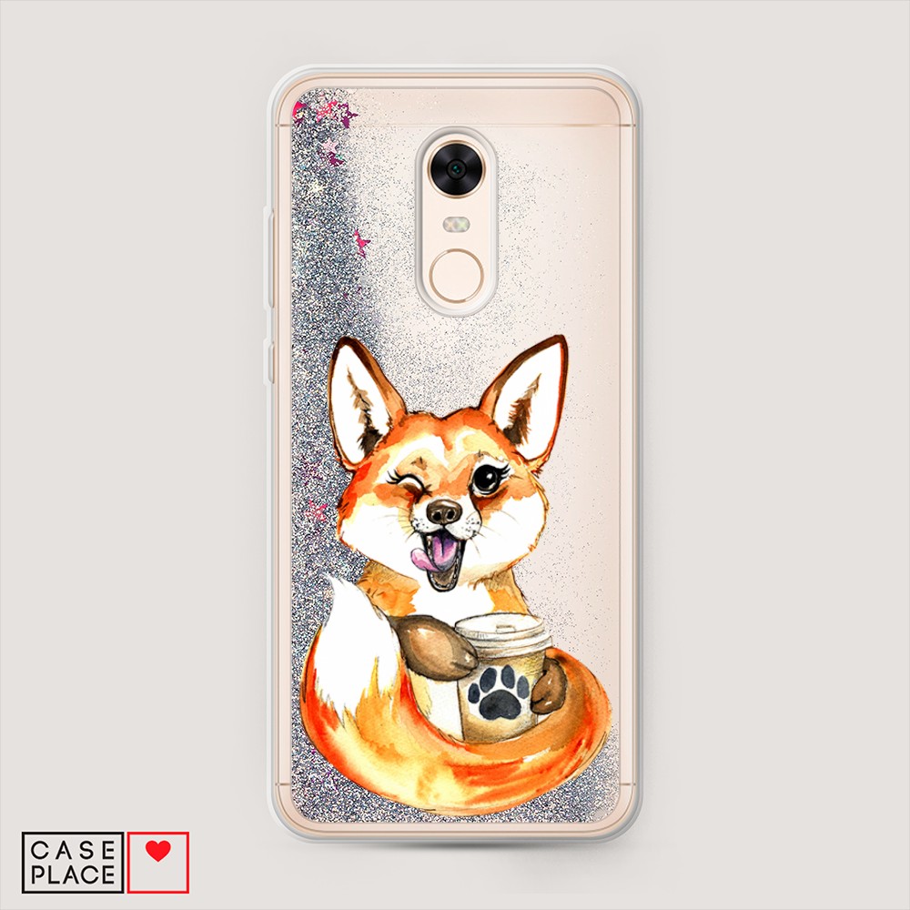 

Чехол Awog на Xiaomi Redmi 5 Plus "Подмигивающая лиса с кофе", Разноцветный, 33191-1