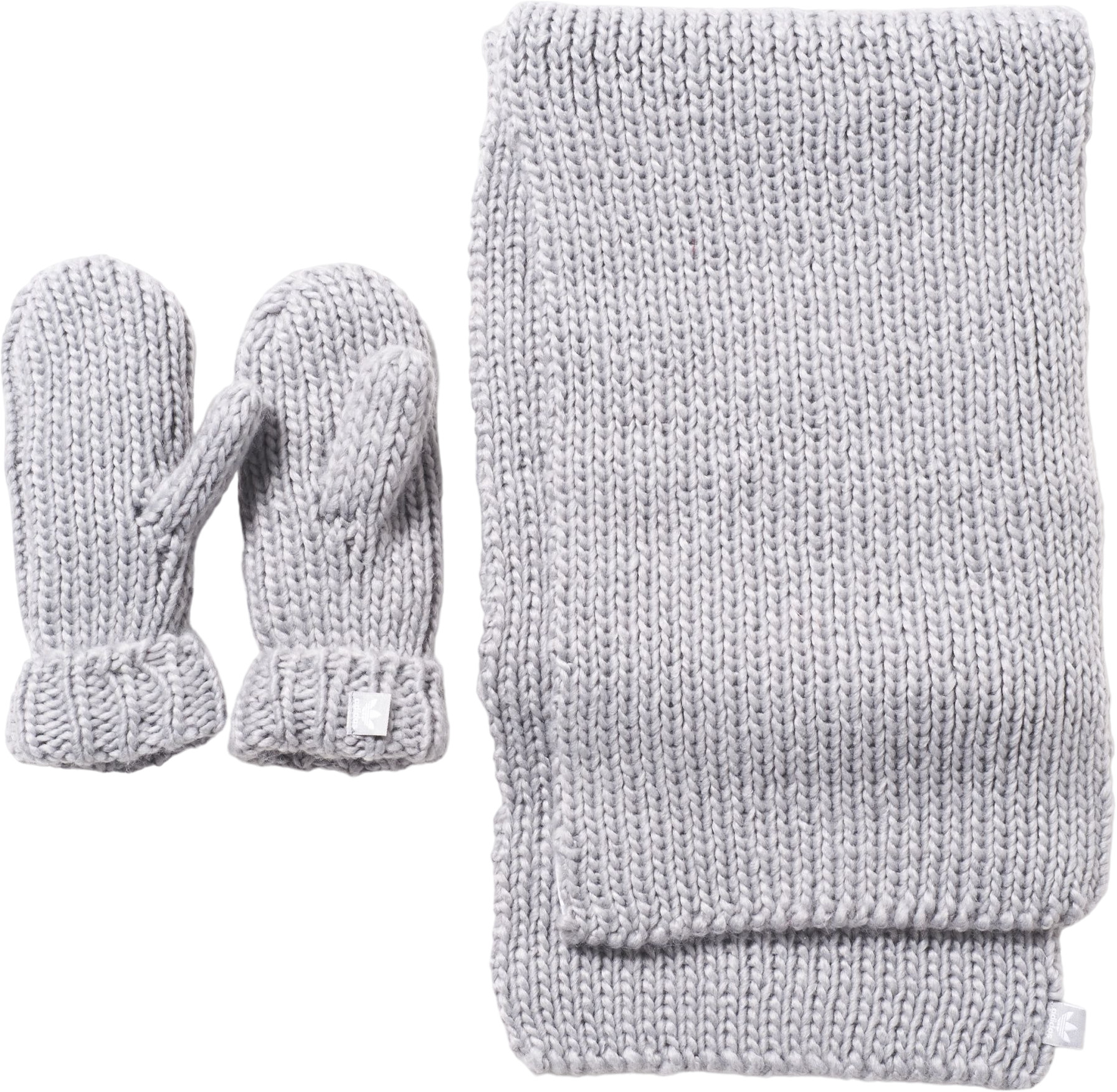 Комплект шарф и варежки женский Adidas Scarf+Glove Set серый, 160х25 см