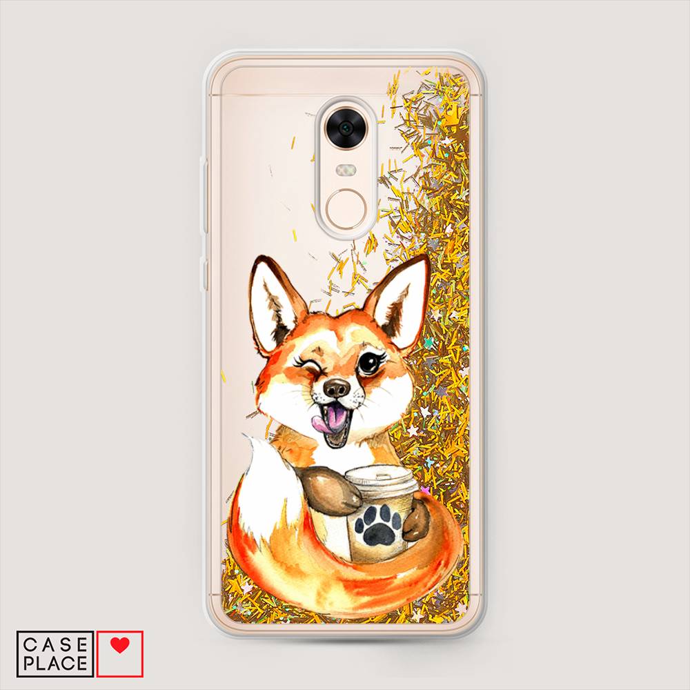 

Чехол Awog на Xiaomi Redmi 5 Plus "Подмигивающая лиса с кофе", 33190-1