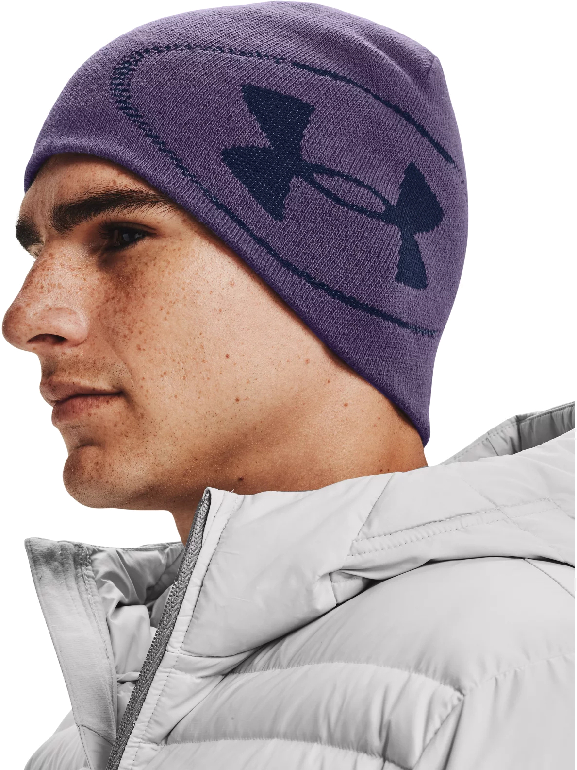 Шапка бини мужская Under Armour Billboard Reversible Beanie фиолетовая, one size