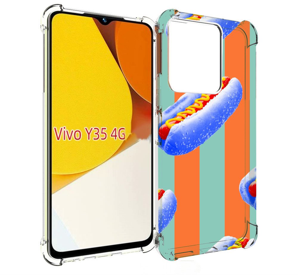 

Чехол MyPads синие хотдоги для Vivo Y35 4G 2022 / Vivo Y22, Прозрачный, Tocco