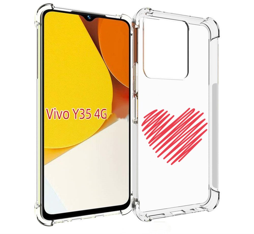 

Чехол MyPads сердечко-одной-линией для Vivo Y35 4G 2022 / Vivo Y22, Прозрачный, Tocco