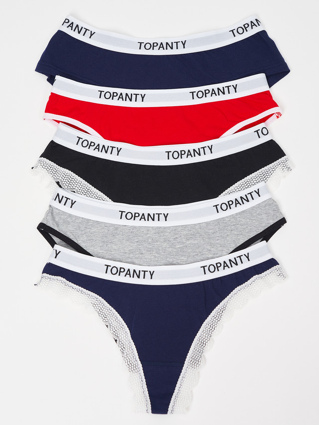 

Комплект трусов женских TOPANTY 1005 синих; черных; красных M, 1005