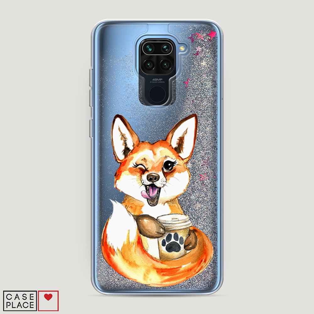 

Чехол Awog на Xiaomi Redmi 10X 4G/Note 9 "Подмигивающая лиса с кофе", 38291-1