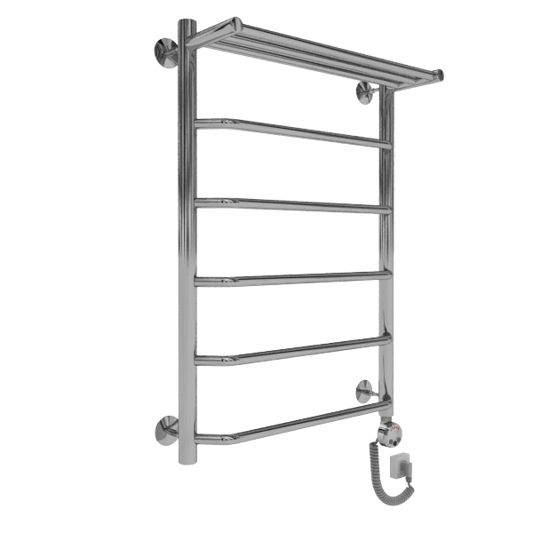 

Полотенцесушитель электрический ДВИН FJ Electro лесенка с полкой 100/50, ТЭН справа, хром