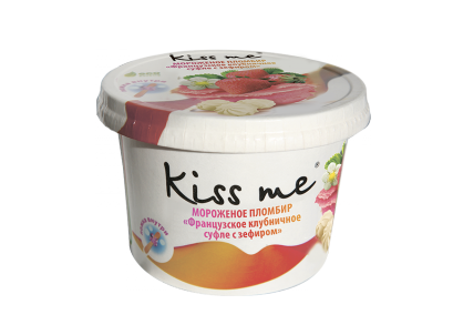 

Мороженое пломбир Петрохолод Kiss me французское клубничное суфле с жев. зефиром 125 г