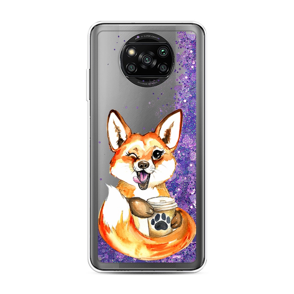 

Чехол Awog на Poco X3/X3 Pro "Подмигивающая лиса с кофе", Разноцветный, 310692-1