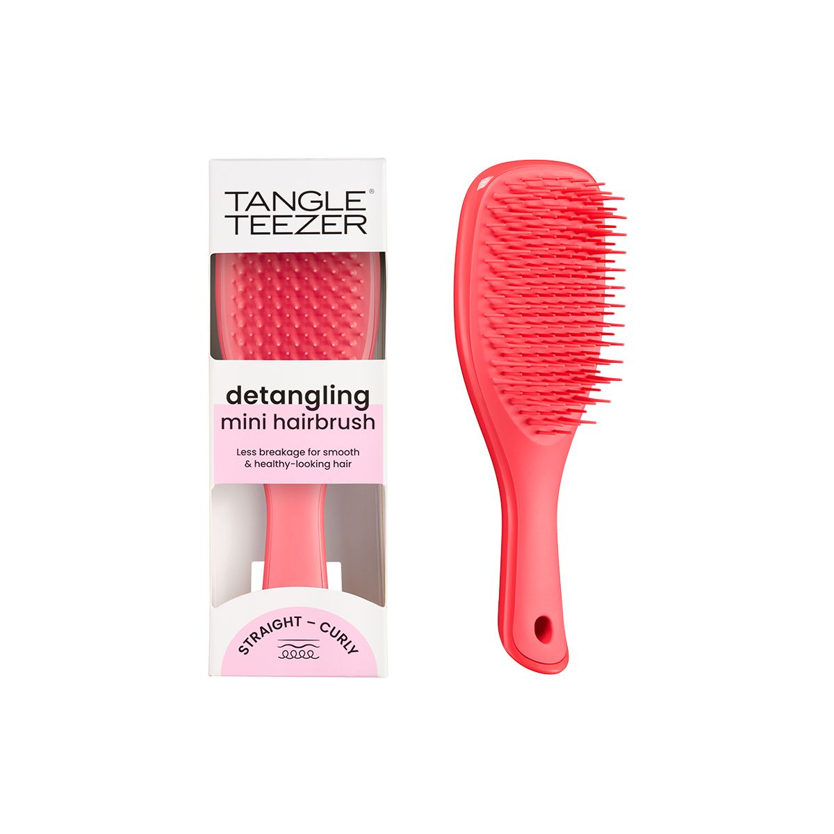 Расческа Tangle Teezer The Ultimate Wet Detangler Mini Pink Punch Коралловый tangle teezer расческа tangle teezer the large wet detangler hyper pink