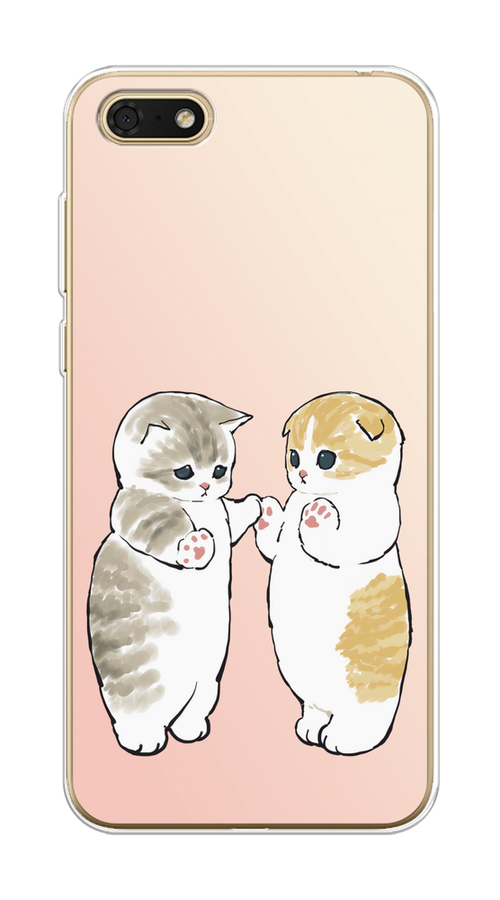 

Чехол на Huawei Y5 Prime 2018/Y5 2018 "Пухлые котики", Розовый;бежевый;серый, 66350-1