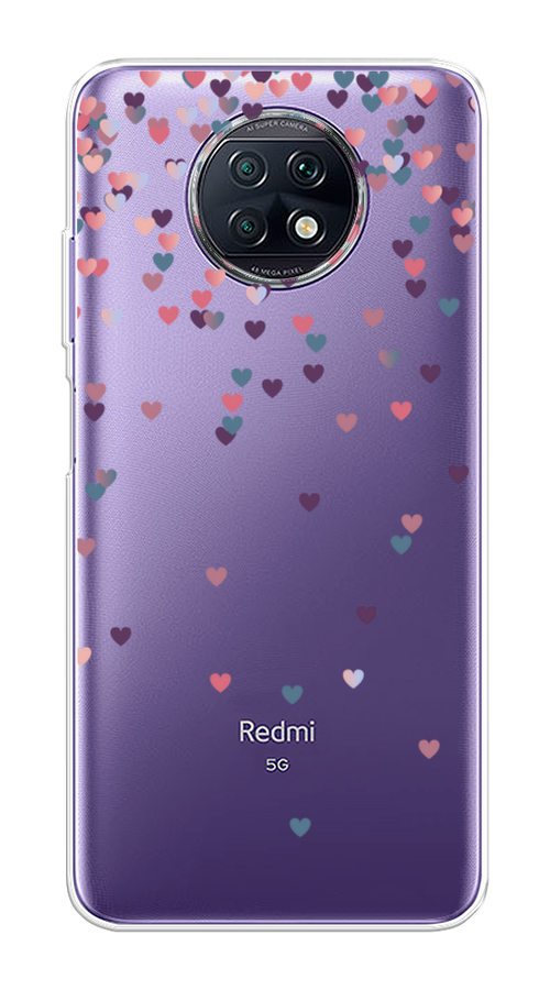 

Чехол на Xiaomi Redmi Note 9T "Посыпка сердечки", Розовый;фиолетовый, 39650-3