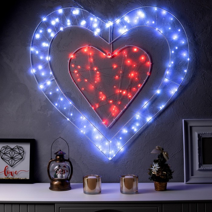 Световая фигура Luazon Lighting Сердце 9591242 красный; белый холодный