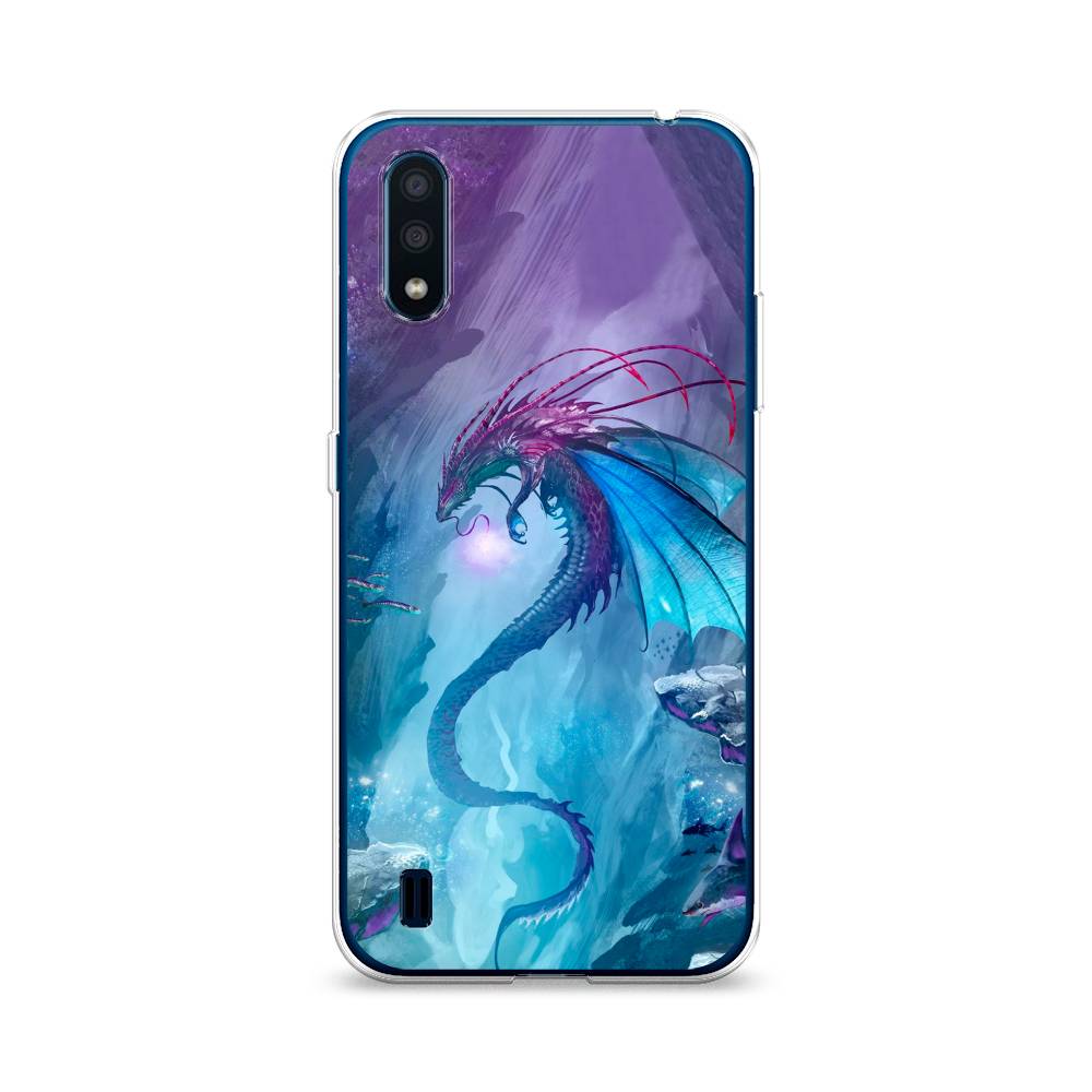 

Чехол Awog на Samsung Galaxy M01 / Самсунг M01 "Водный дракон", Голубой;фиолетовый;синий, 2101150-2
