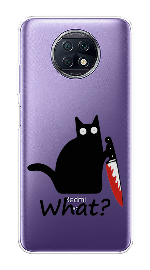 

Чехол на Xiaomi Redmi Note 9T "Котик с ножом", Черный;красный, 39650-6