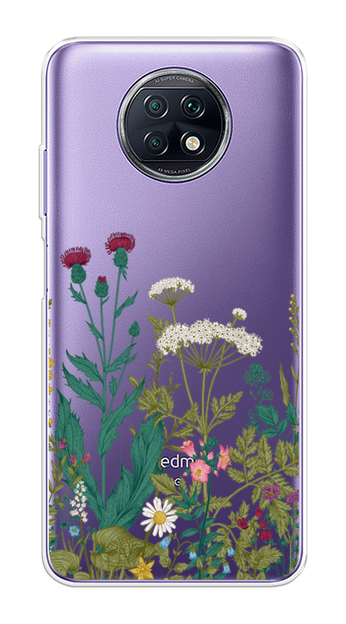 

Чехол на Xiaomi Redmi Note 9T "Дикие полевые цветы", Зеленый;розовый;белый, 39650-2