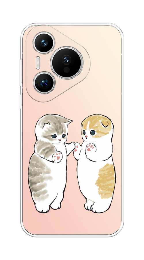 

Чехол на Huawei Pura 70 "Пухлые котики", Розовый;бежевый;серый, 6124050-1