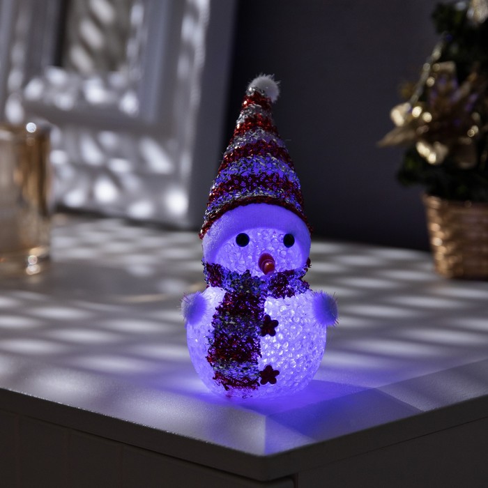 

Новогодний светильник Luazon Lighting Снеговичок в красном 9616731 белый теплый, Снеговичок в красном