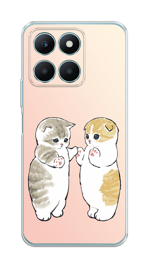 

Чехол на Honor X6A "Пухлые котики", Розовый;бежевый;серый, 6122050-1