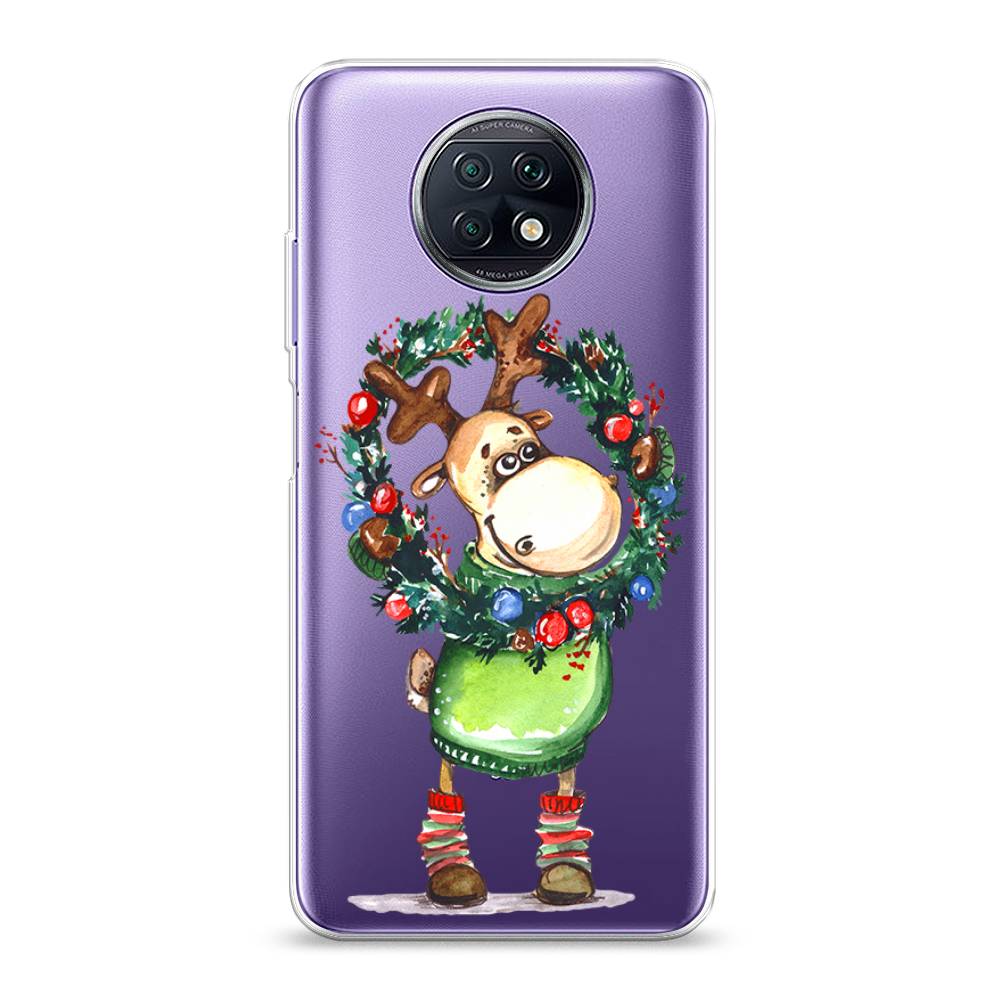 

Чехол на Xiaomi Redmi Note 9T "Олень с новогодним венком", 39650-4