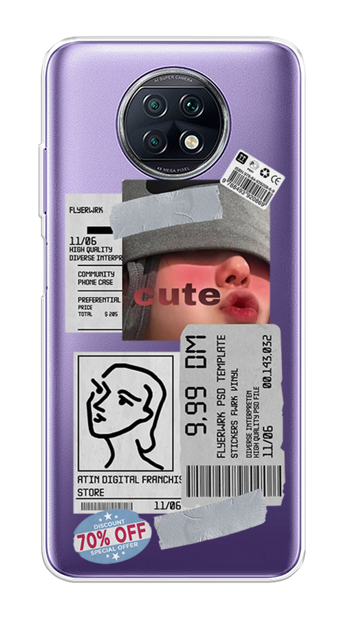 

Чехол на Xiaomi Redmi Note 9T "Cute girl collage", Розовый;серый;голубой, 39650-6