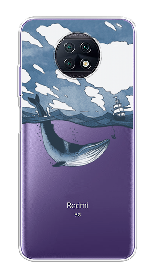 

Чехол на Xiaomi Redmi Note 9T "Большой кит", Синий, 39650-1