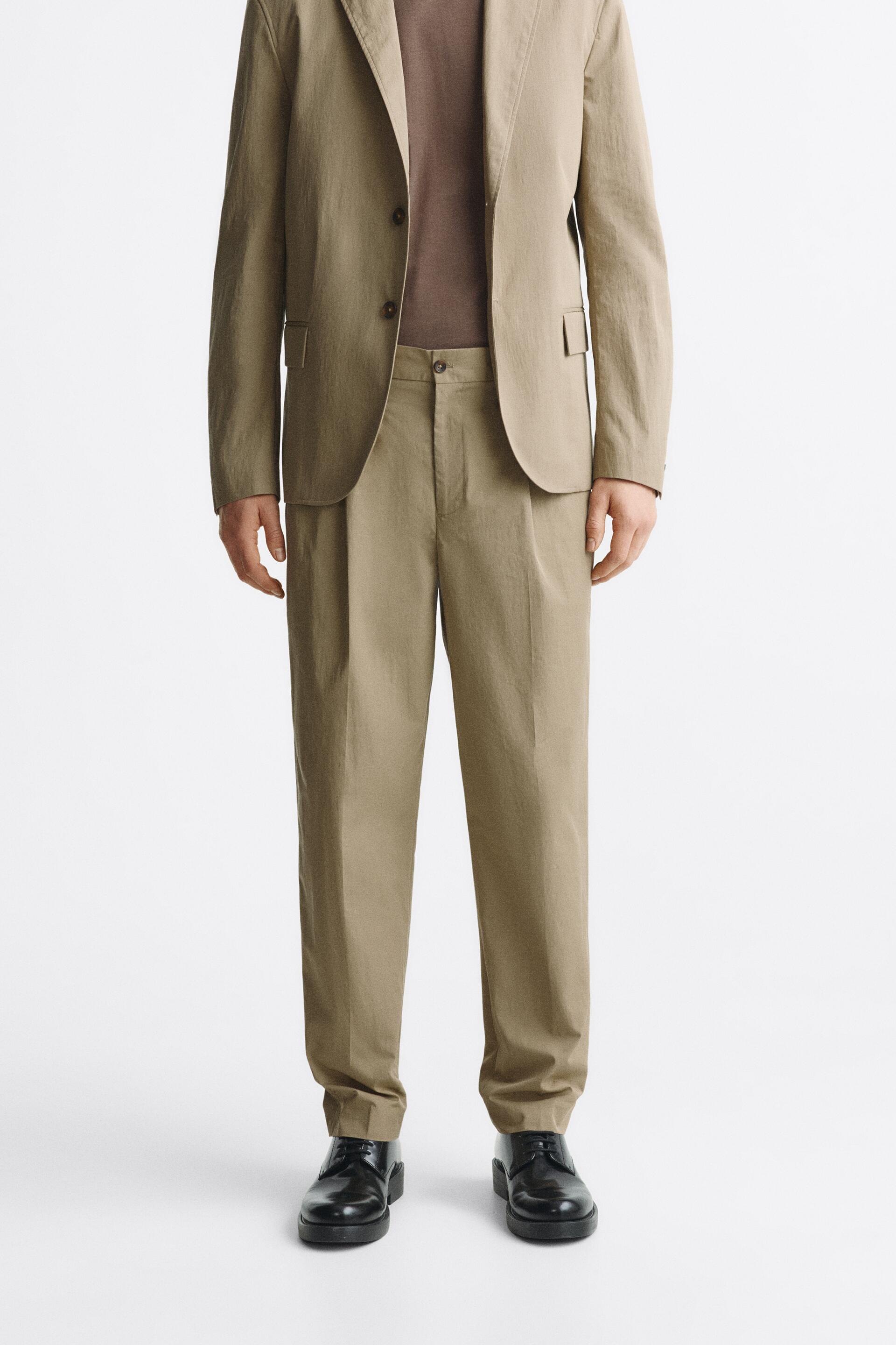 

Брюки мужские ZARA 09621671 бежевые 38 (доставка из-за рубежа), Бежевый, 09621671