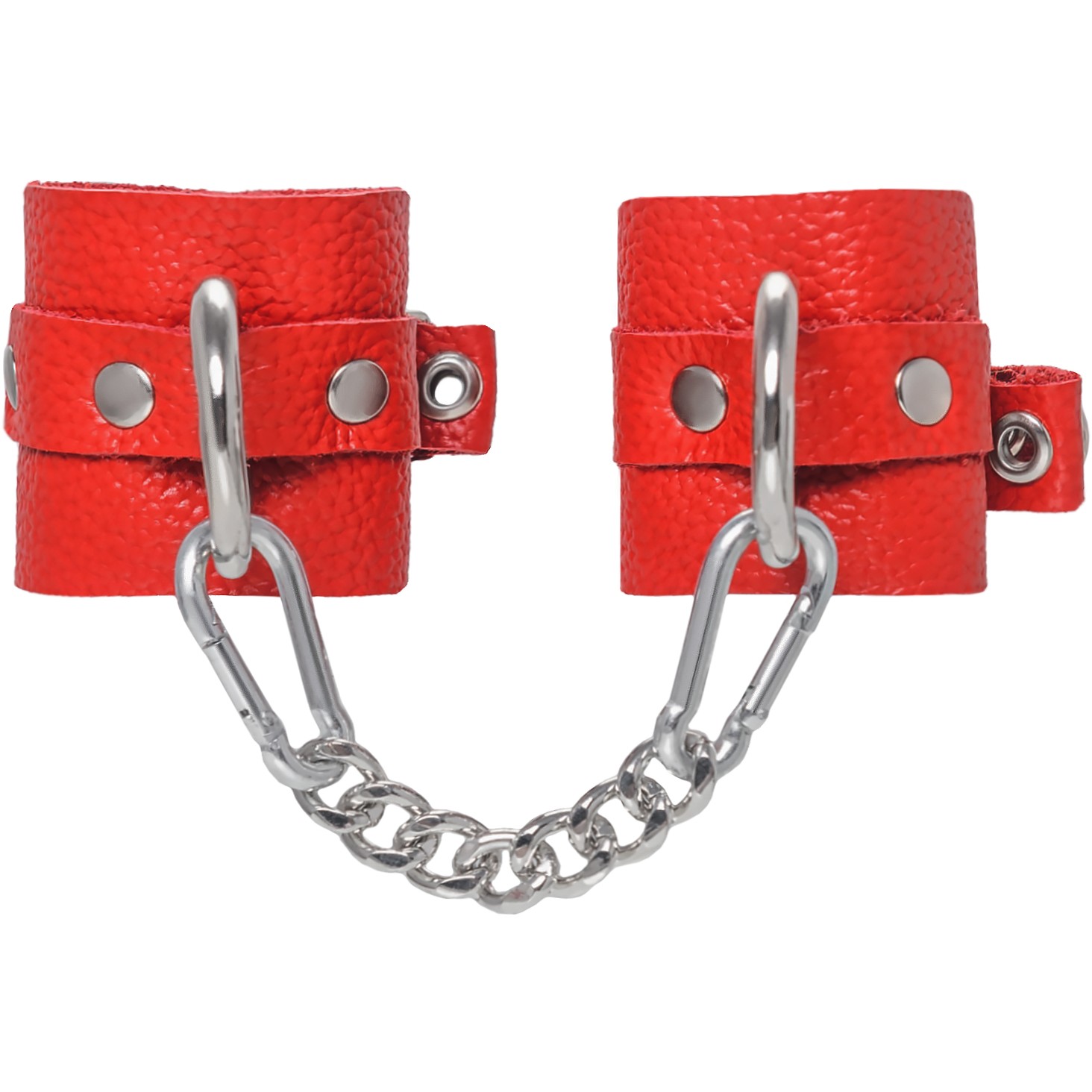 Наручники мягкие Pecado BDSM, с люверсами, натуральная кожа, красные