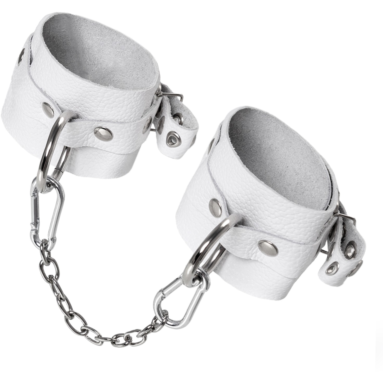 Наручники мягкие Pecado BDSM, с люверсами, натуральная кожа, белые