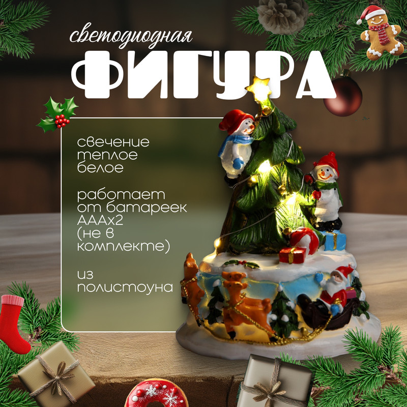 

Новогодний светильник Luazon Lighting Елка 9618263 белый теплый, Елка