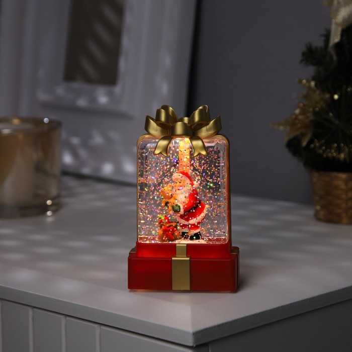 Новогодний светильник Luazon Lighting Дед мороз с подарком 9591279 белый теплый