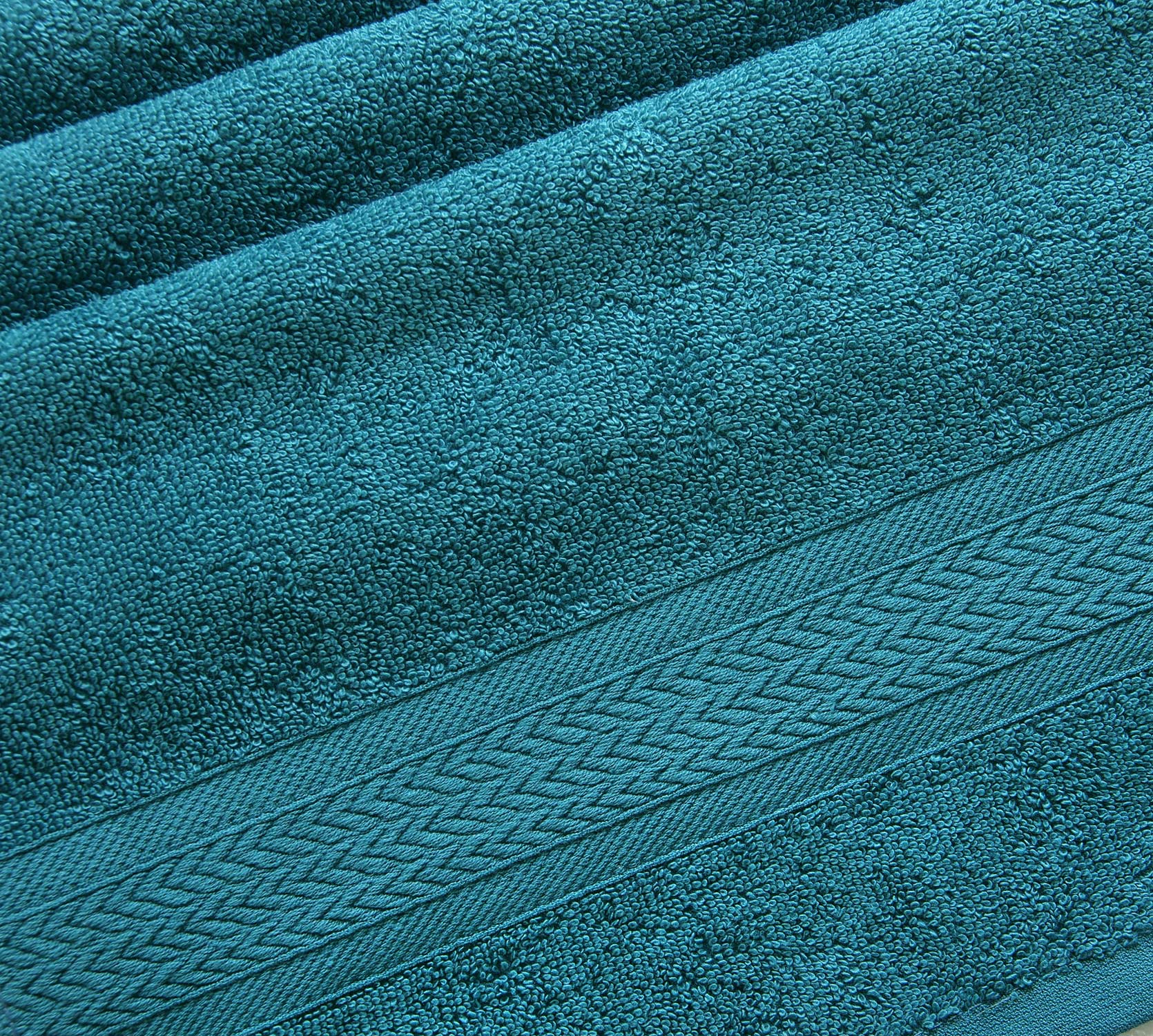 фото Полотенце махровое банное с бордюром утро морская волна 100х180 баркас